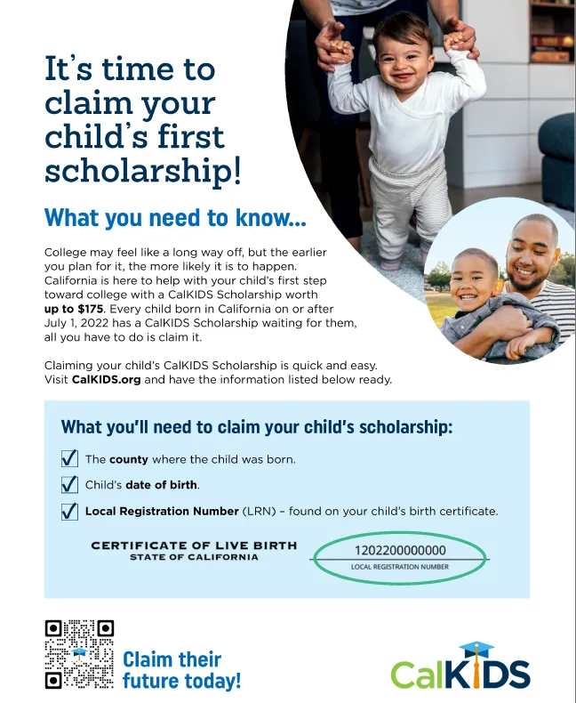 Claim Your Newborn’s Account Flyer