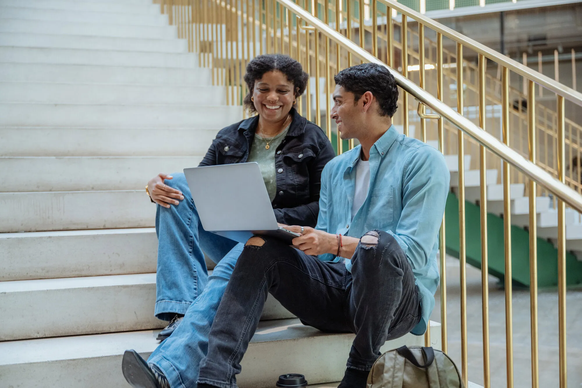 Entrepreneurs working remotely on laptop